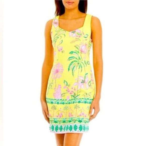 Lilly Pulitzer Del Ray Stretch Shift Dress Finch Yellow NWT - Picture 1 of 12